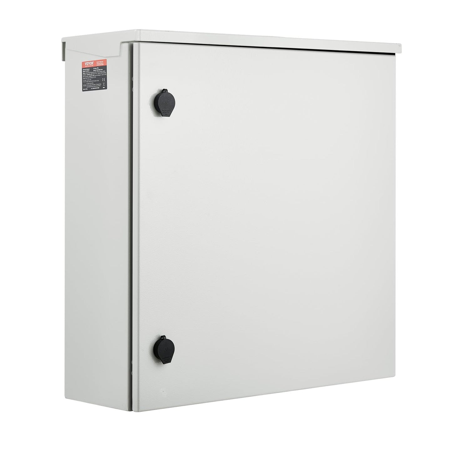 VEVOR Electrical Enclosure, 24'' x 24'' x 8'', NEMA 4 Outdoor Enclosure, IP65 Waterproof & Dustproof Cold-Rolled Carbon Steel Hinged Junction Box for Outdoor Indoor Use, with Rain Hood