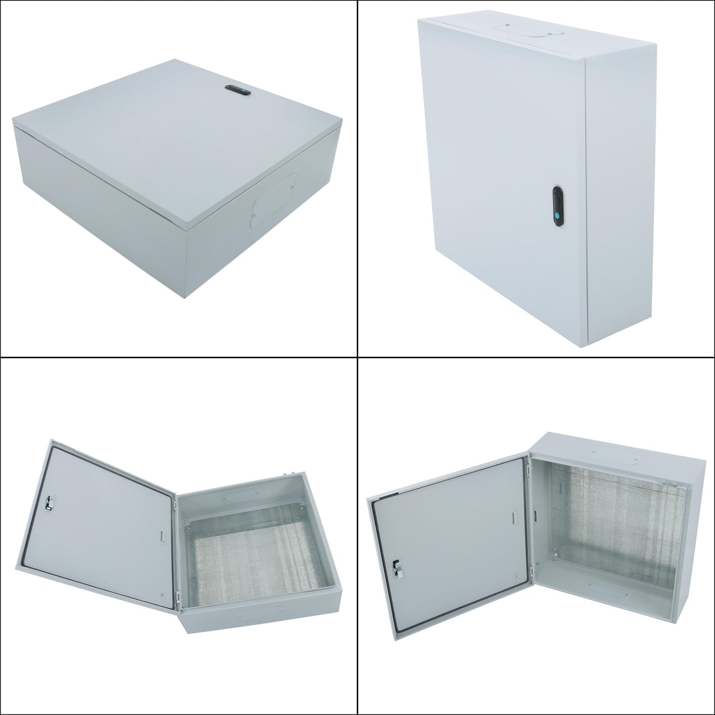 Thomletha 24 x 8 x 24 NEMA 4X Electrical Junction Box - Premium Steel Enclosure for Industrial Controls - Heavy Duty Outdoor Metal Cabinet with Dual-Key Lock - Fits Wiring, Connectors and Panels