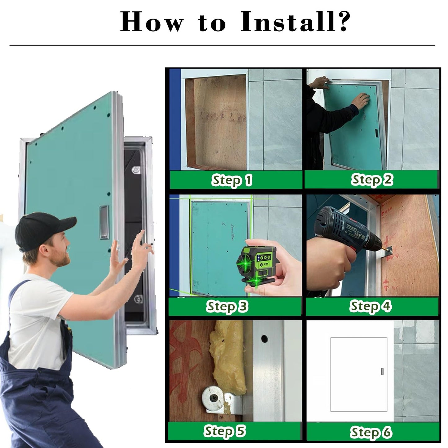 Metal Access Panel for HVAC Inspection, Commercial Door for Electrical Box and Plumbing, Ideal for Hotels and Basements, 200x300mm (8x12in) Access Cover