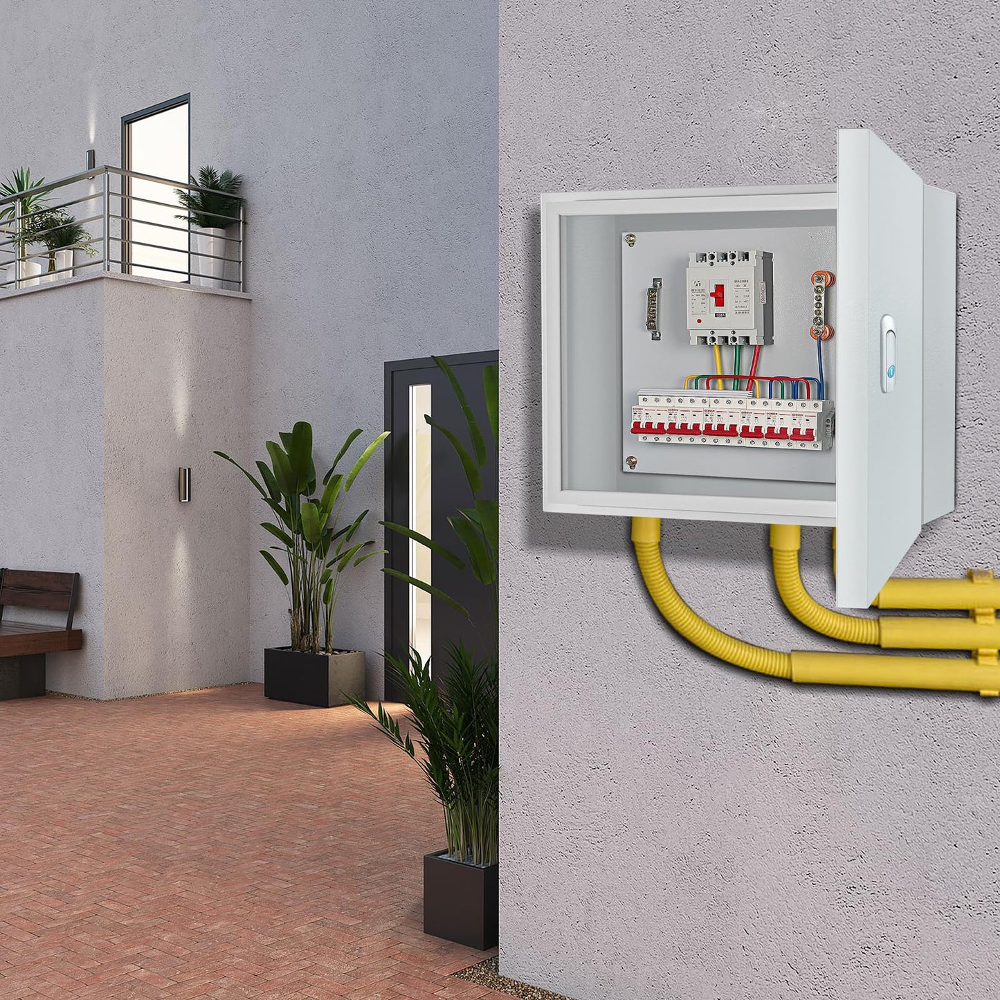 Metal Electrical Enclosure Box, Indoor&Outdoor Electrical Junction Box, Dustproof and Moisture Proof Metal Electrical Box with Safety Lock,Universal Electric Equipment Enclosure Box