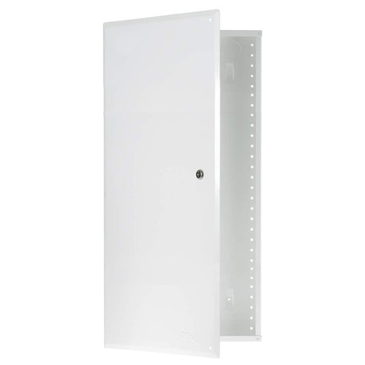 On-Q 28" Structured Media Enclosure with Hinged Cover Lock, 20 Gauge CRS, Flush or Surface Mount