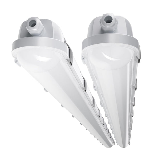 G GJIA 8FT LED Vapor Tight Light Fixture 2Pack,13000LM, 70W/80W/90W/100W Adjustable, 5CCT 6500K-3000K Color Selectable,ETL Listed,IP65 Waterproof Vapor Proof Light for Car Wash,Warehouse,Basement