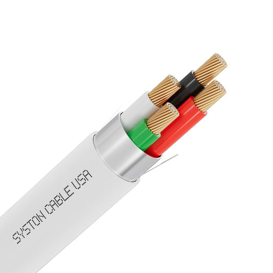 SYSTON 16/4 Fire Security Control Alarm Cable Wire, 16 AWG 4 Conductors 100% Stranded Copper, Plenum-Rated CMP/CL3P Shielded, UL/ETL Listed, for Indoor/Outdoor Low Voltage Application Use - 250 FT
