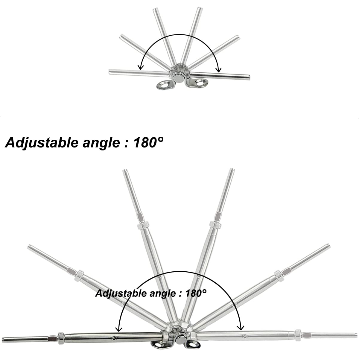 Sowtowe T316 Marine Grade Stainless Steel Cable Railing Hardware Kit for 1/8 Inch Cable Railing System, 32 Pairs, Adjustable Angle