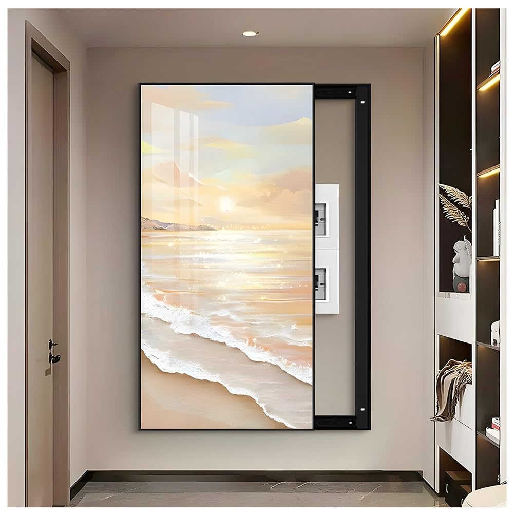 Decorative Electrical Panel Cover - Hidden Circuit Breaker & Fuse Box Wall Art, Stylish Aluminum Alloy Frame for Home, Office, & Commercial Use