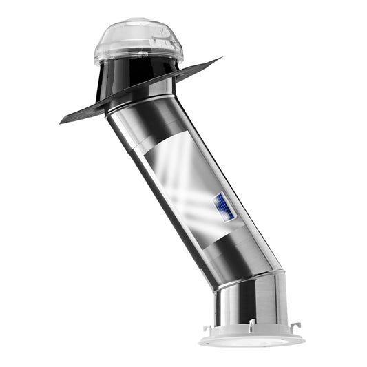 Solatube® 160 ISn 10-inch Tubular Skylight Kit – Solar NightLight & High Velocity Hurricane Zone (HVHZ) Certified – 40-inch Reach for Bathrooms & Hallways – Includes Pitched Roof Flashing