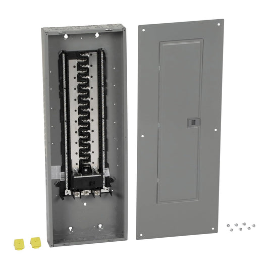 Square D - HOM4284M200PC Homeline 200-Amp 42-Space 84-Circuit Indoor Convertible Main Breaker Load Center with Cover, Plug-on Neutral Ready