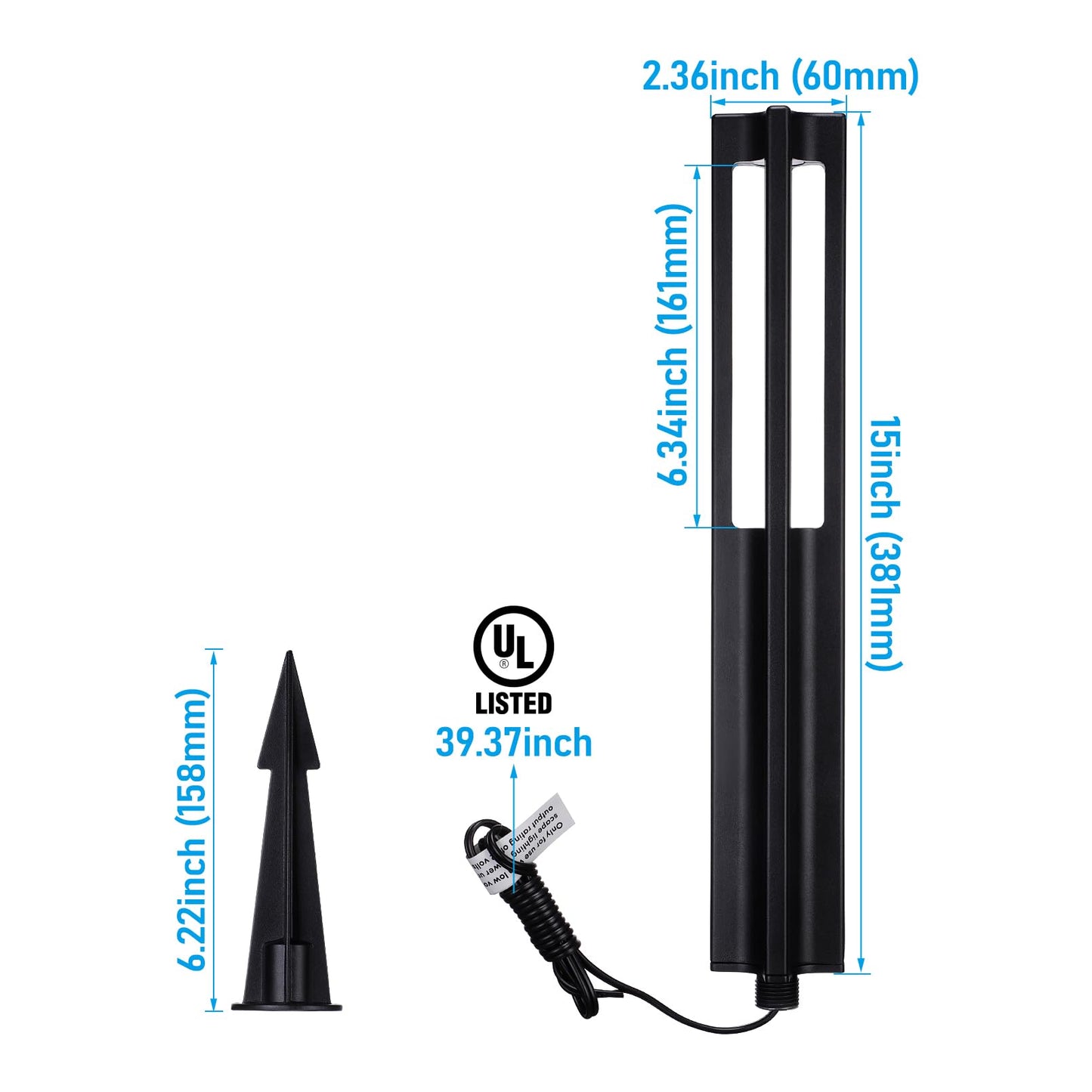 LEONLITE 12-Pack 5CCT Low Voltage Path Lights, Update 1800K2700K3000K4000K5000K Selectable, 3W LED Landscape Pathway Lights, Outdoor Landscape Lighting for Driveway, Aluminum, 12-24V, ETL, IP65, Black
