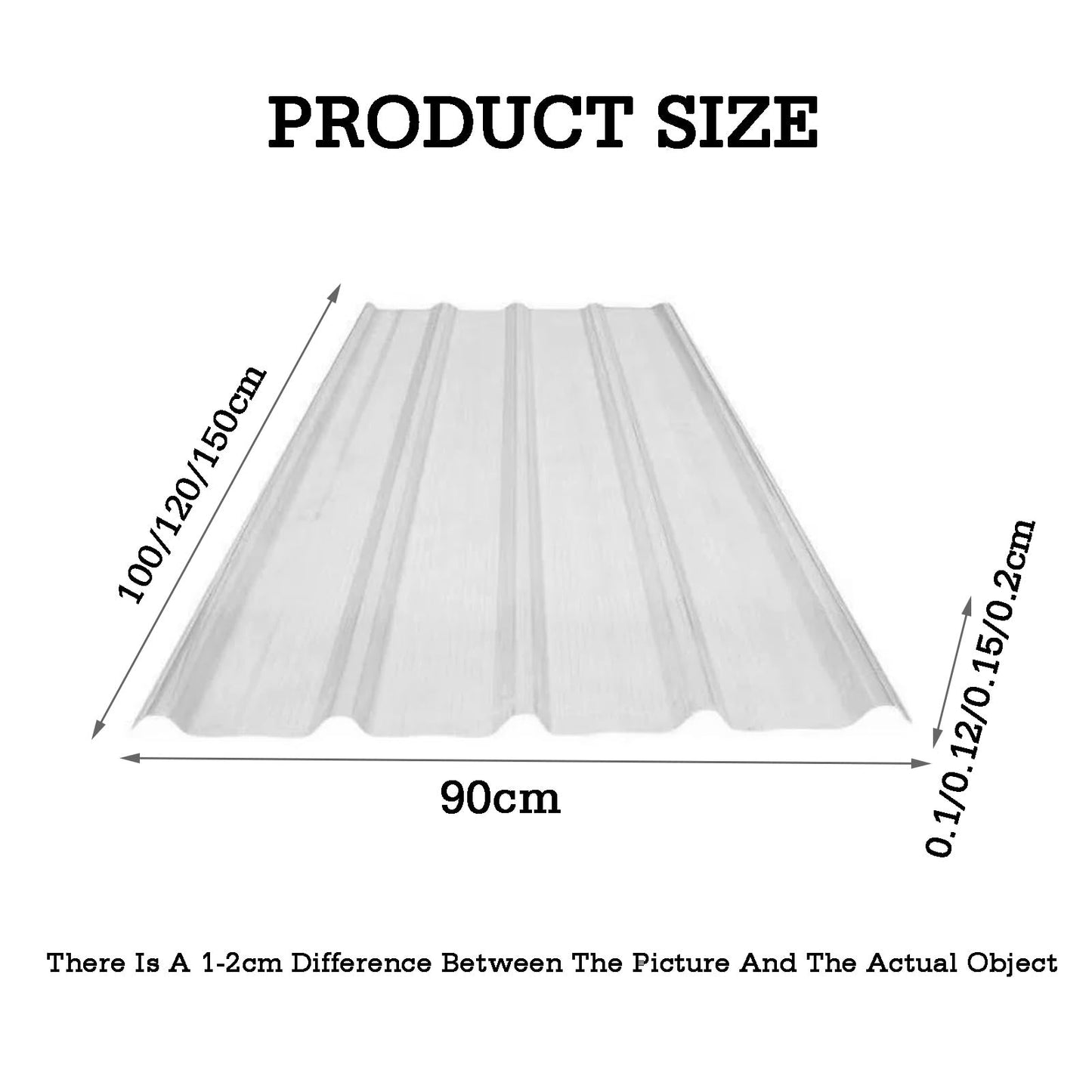 Translucent Roof Panel,Polycarbonate Alternative,Industrial Skylight,for Daylighting and Outdoor Courtyards Parking Use(100cm-5 Pieces,0.12cm)