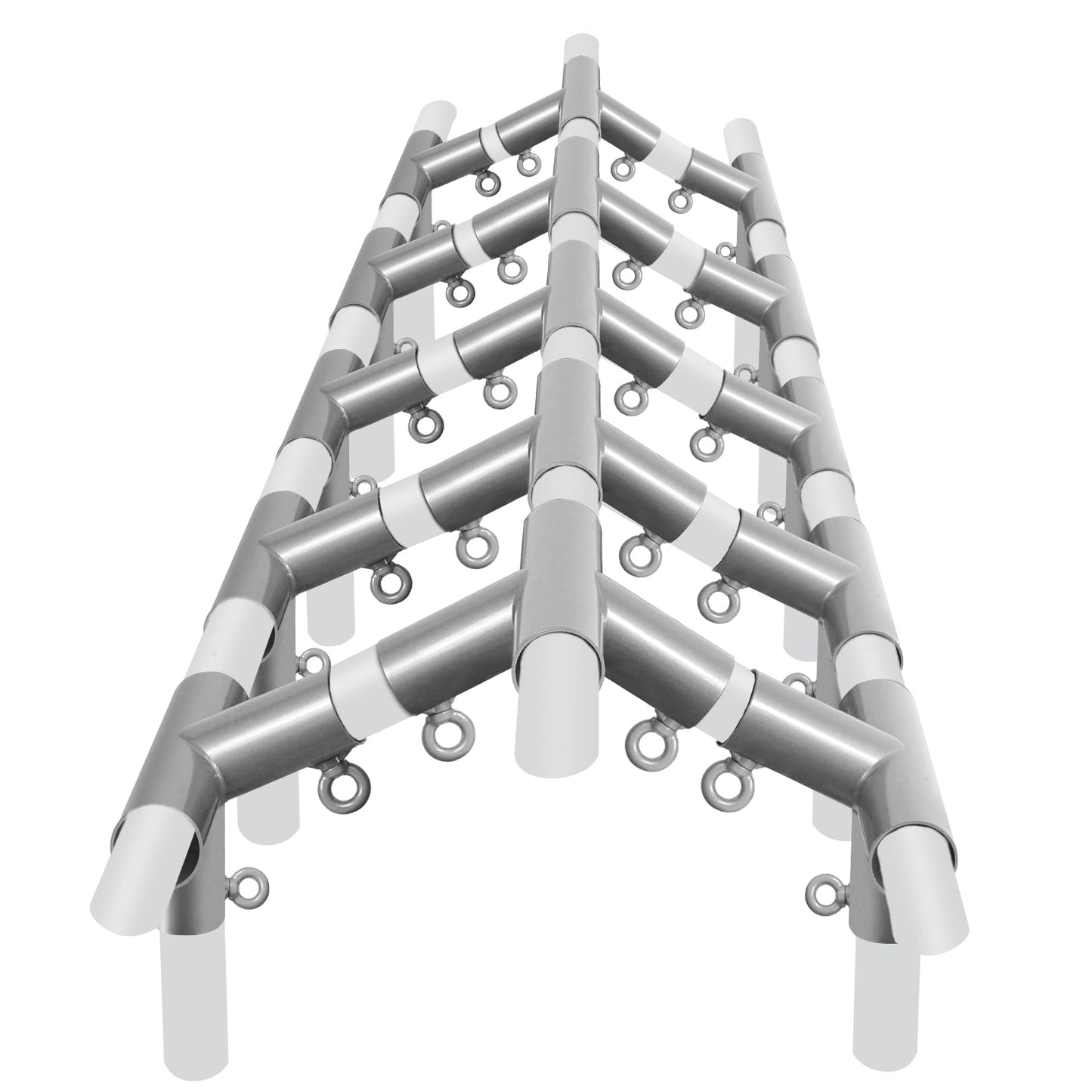 Aoneky 1 3/8'' 6/8/10-Legs High Peak Corner Canopy Fitting Couplers Kit - Frame Carport Connectors, Silvery (10 Leg Canopy Top Kit)