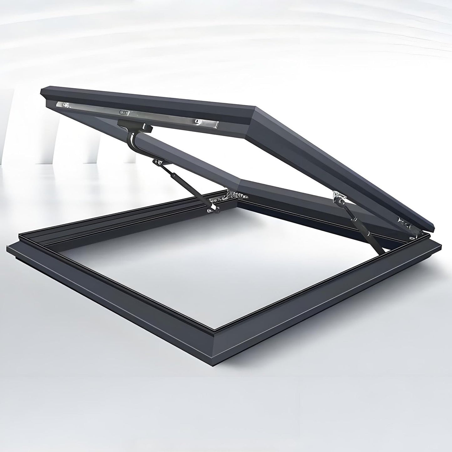 Valdoza Customizable Roof Windows Skylight, Manual Vented Skylights for House Roofs, Double-Glazed Tempered Glass and Aluminum Frame, for Attic/Sun Room