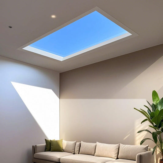 Stecutts 2x1 Ft Smart Blue Sky Light Ceiling Lamp, APP Control and Biological Rhythm Simulate Sunlight Irradiation, Artificial Skylight for Living Room, Bathroom, Office (2x1 Ft)