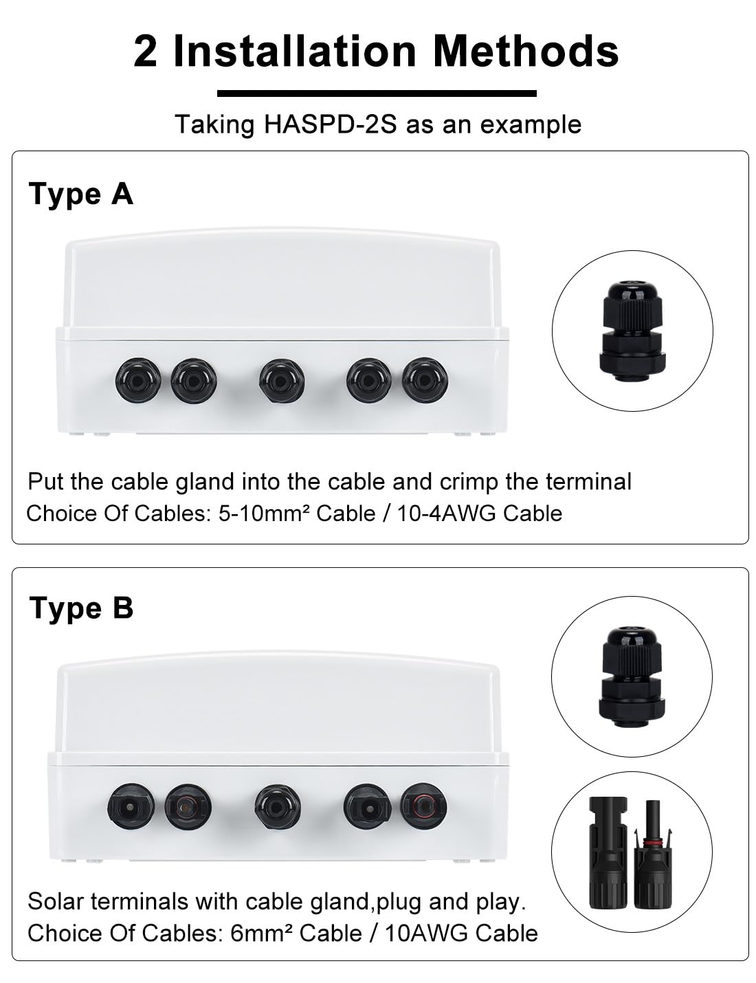 DIHOOL Solar Disconnect Switch 40Amp DC Circuit Breaker with Surge Protector PV Combiner Box for Solar Panel 4 in 4 Out 1000V