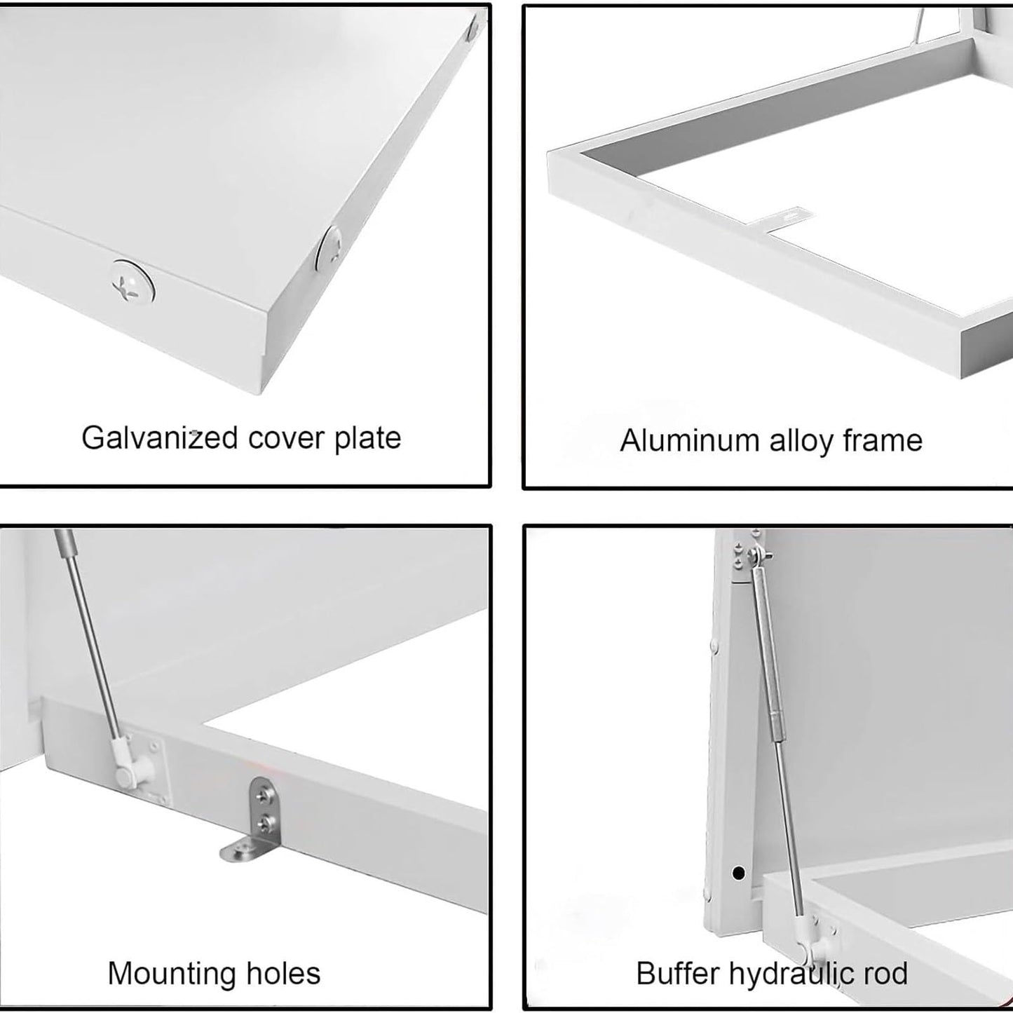 Flat Roof Lighting Well Window Loft Access Hatch Door Anti Ageing Aluminum Alloy Skylight Industrial Factory Roofs(100x100cm/3.28x3.28ft)