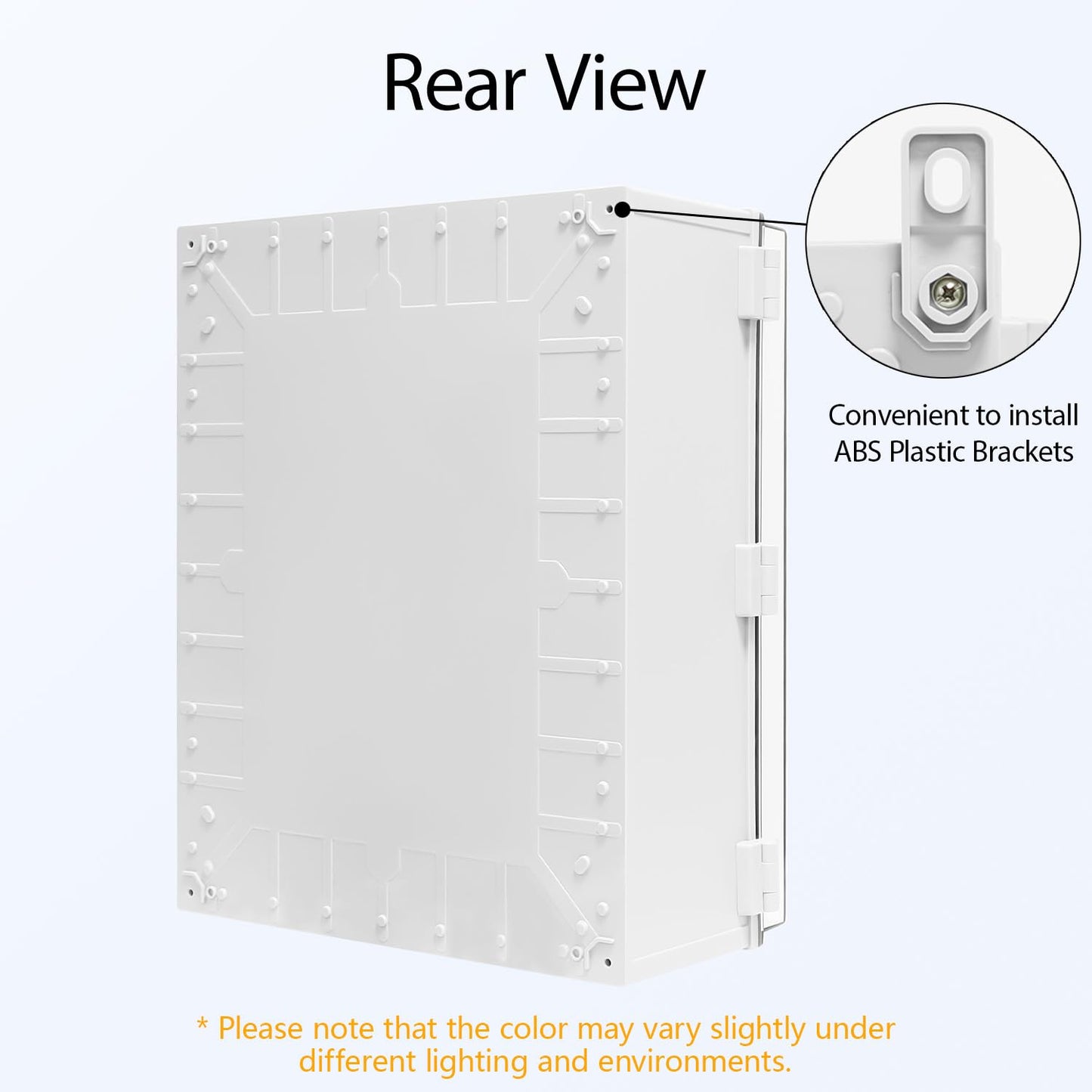 LMioEtool Electrical Box IP65 Waterproof ABS Plastic Enclosure Outdoor and Indoor Project Box Hinged Clear Cover with Mounting Plate Wall Brackets, Outer Dimension 19.7"x 15.7" x 7.9"