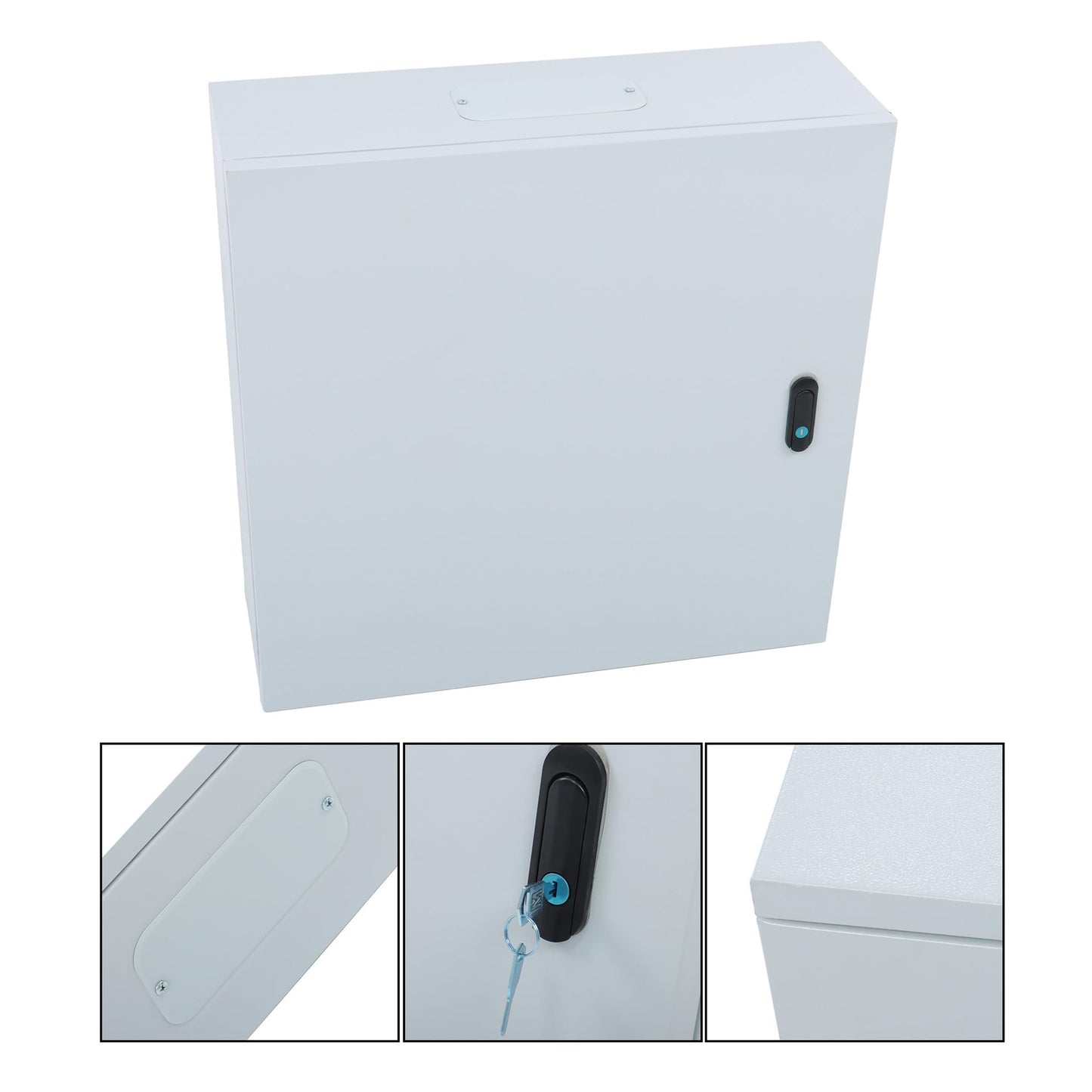 Thomletha 24 x 8 x 24 NEMA 4X Electrical Junction Box - Premium Steel Enclosure for Industrial Controls - Heavy Duty Outdoor Metal Cabinet with Dual-Key Lock - Fits Wiring, Connectors and Panels