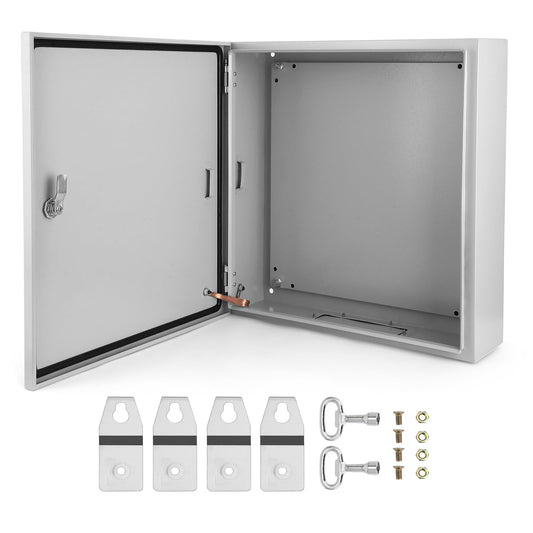 Electrical Box, 24x24x8 NEMA 4X Steel Electrical Box, IP66 Waterproof & Dustproof, Outdoor/Indoor Electrical Junction Box, Lockable Junction Box