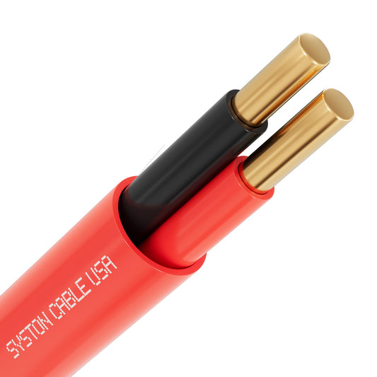 Syston Fire Alarm Security Burglar Station Wire Cable, 14/2 500 ft 100% Solid Copper Unshielded FPLP/CL3P/FT6/CMP Plenum-Rated UL and/or ETL Listed, 14 AWG UV Resistant RoHS for Indoor/Outdoor Use