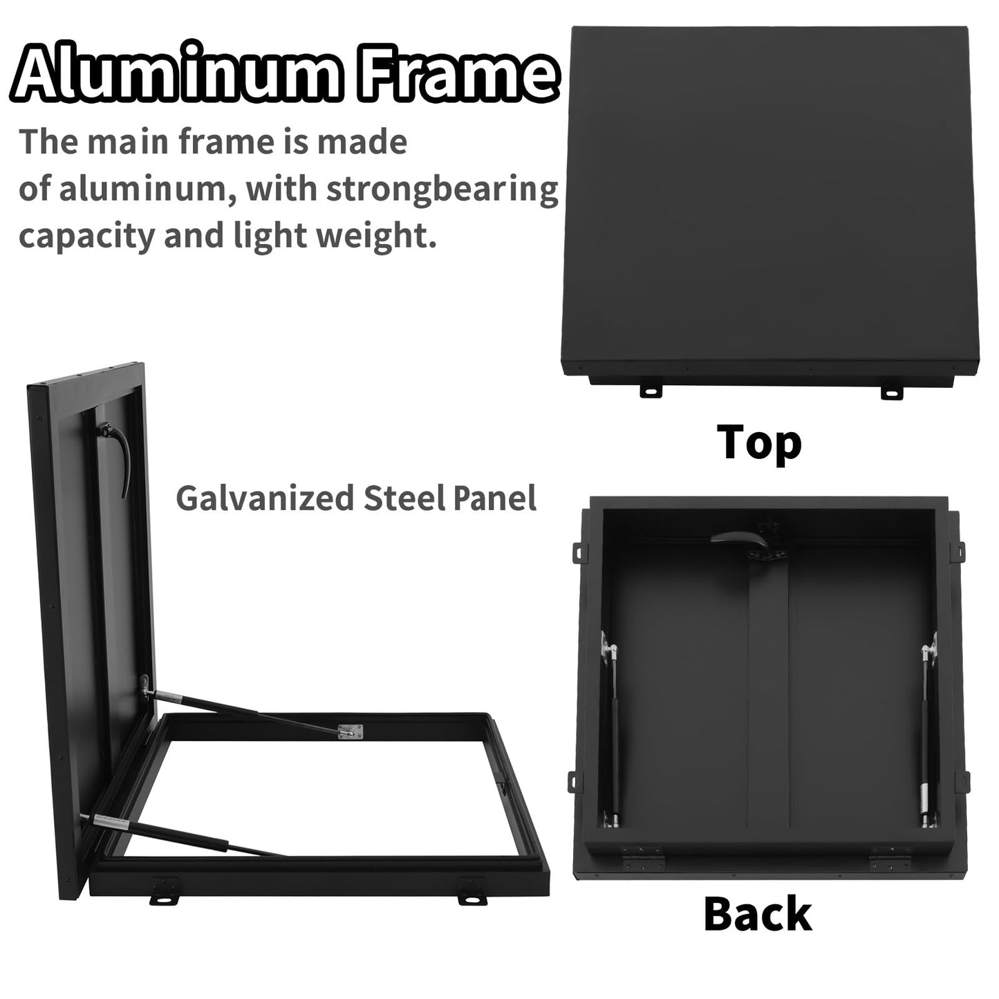 Skylight Roof Window, 32x35in / 81.3x88.9cm Galvanized Steel Plate, Customizable Size, Emergency Escape for Industrial Factories and Shopping Malls