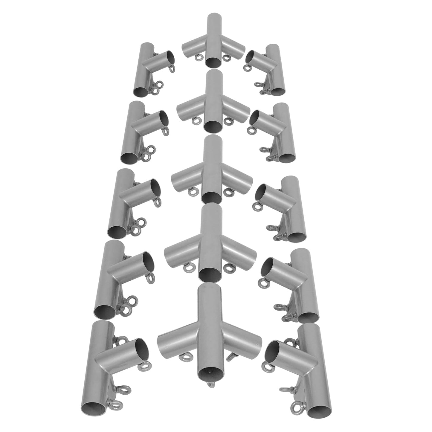 Aoneky 1 3/8'' 6/8/10-Legs High Peak Corner Canopy Fitting Couplers Kit - Frame Carport Connectors, Silvery (10 Leg Canopy Top Kit)