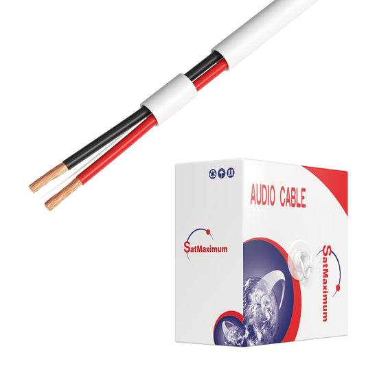 Cables Direct Online 500FT 12/2 Speaker Wire CL2 Rated Indoor Low Voltage Copper Clad Aluminum (CCA) 12 Gauge 2 Conductors Cable with Easy Pull Box – Perfect for in-Wall Installation