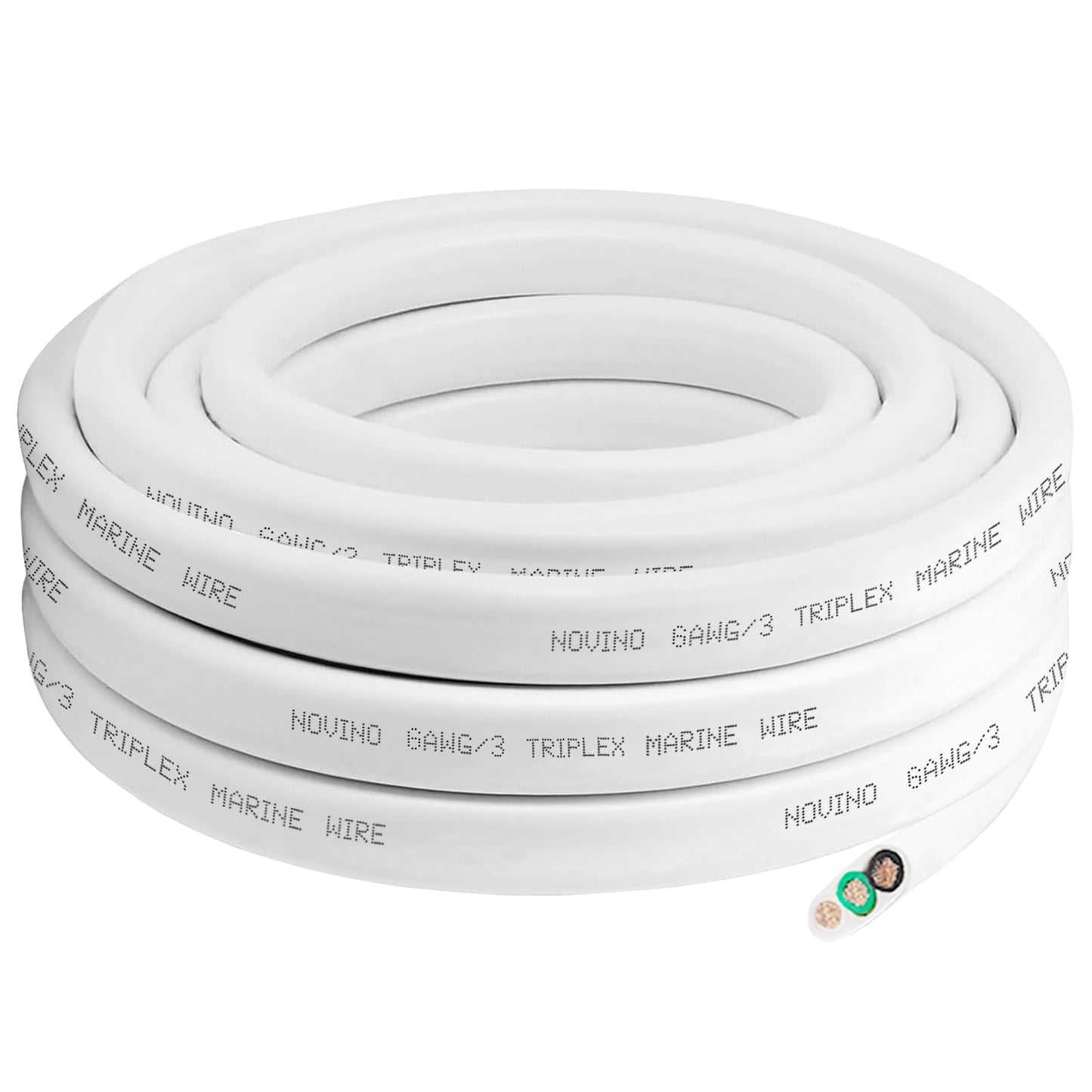 Marine Wire 6 Gauge,6 AWG Marine Grade Wire,6/3 Triplex Boat Cable,6 Gauge Oxygen-Free Copper Cable for Automotive RV Boat Speaker Solar Outdoor - 30ft
