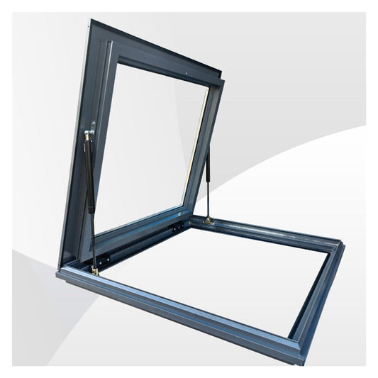 AMDHZ Skylights for Roofs Roof Hatch Door Aluminum Alloy Skylight Hydraulic Support Rod for Attics, Sunrooms, Greenhouses, and Commercial Ventilation Openings(70x70-81x81 cm)