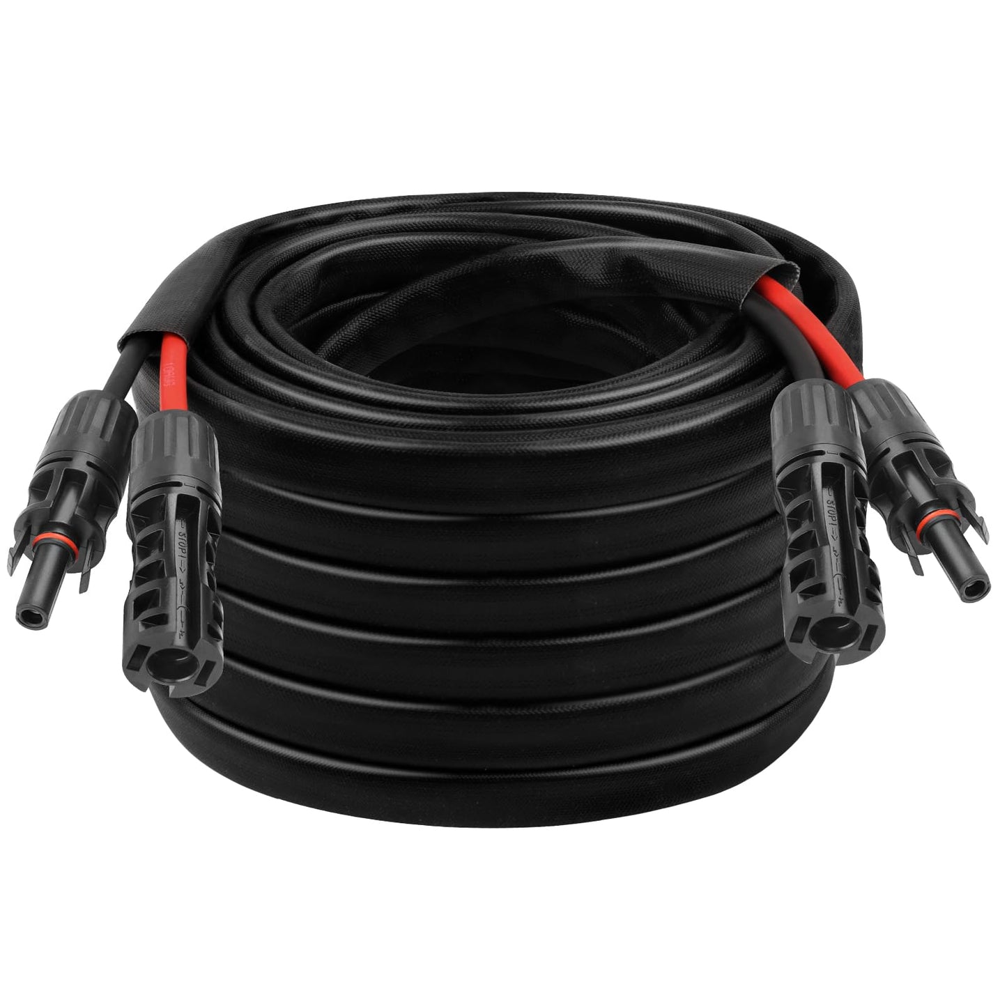 8AWG Solar Cable - 100FT Solar Panel Extension Cord 8 Gauge PV Wire with Flame Retardant Protective Sleeving Female & Male Waterproof Connector for RV, Photovoltaic Systems, Solar Panels (100 Feet)