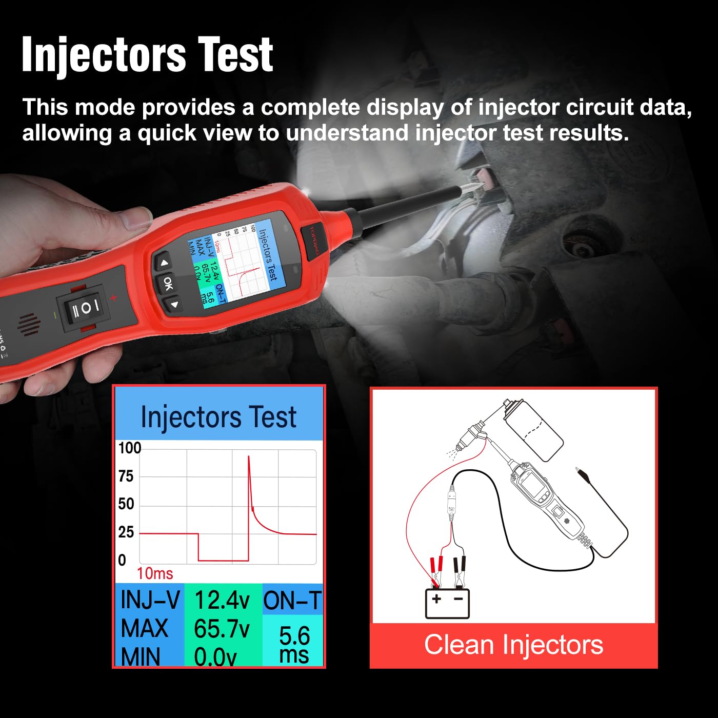 Circuit Breaker Finder Tool, Battery Tester, AC DC Voltage Tester, Fuel Injector Tester, 9V-30V Automotive Circuit Tester with 40FT Cable, P180