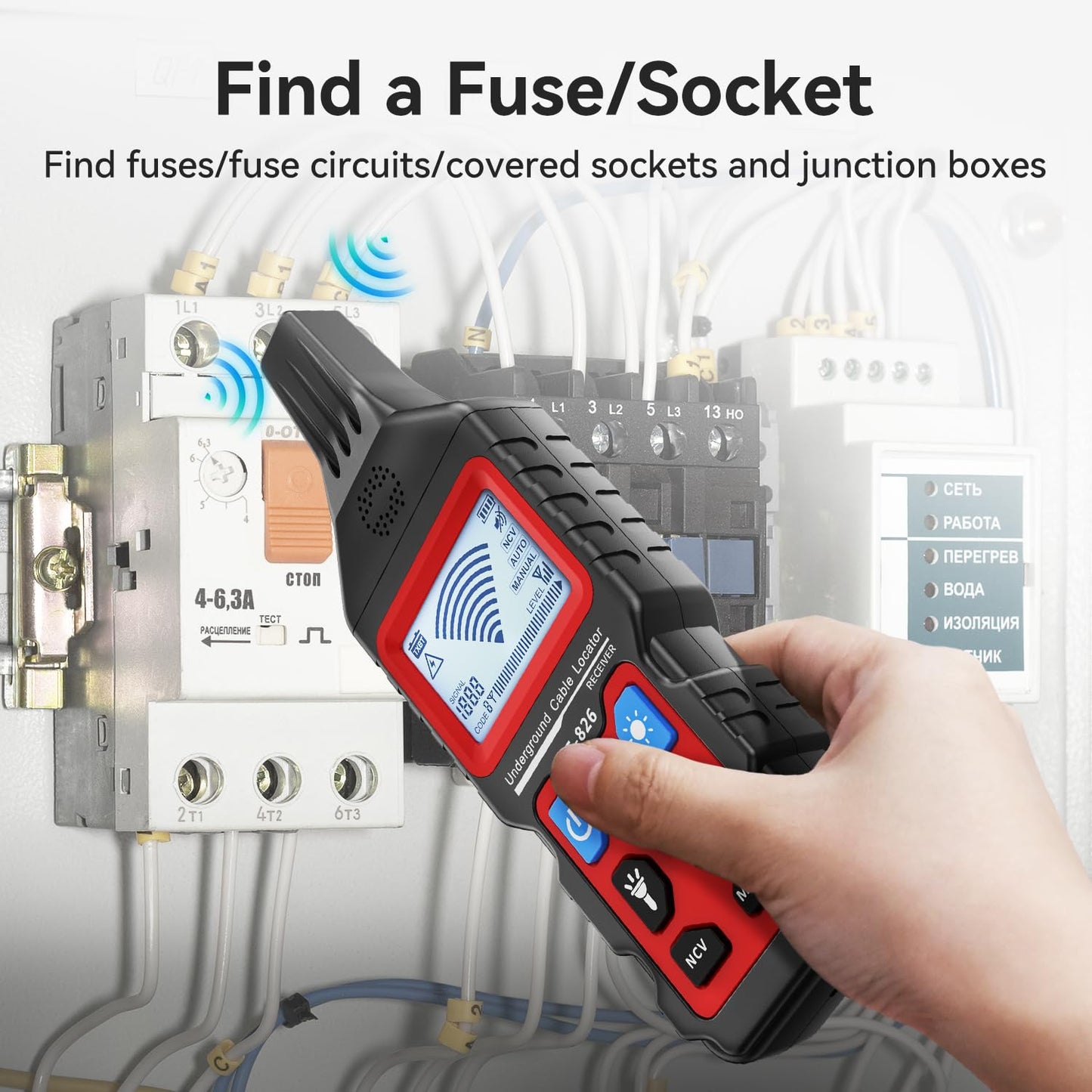 NF-826 Underground Wire Locator, Buried Wire Tracer Cable Locator Circuit Breakers, fuses, Wires, Short Circuits, Open Circuits for Dog Fence Cables Irrigation Control Wires,Tone Generator Kit