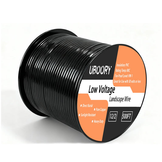 12/2 Low Voltage Landscape Wire, 12 Gauge Wire 2 Conductor 500 Feet, for Low Voltage, Outdoor Direct Burial Electrical Wire