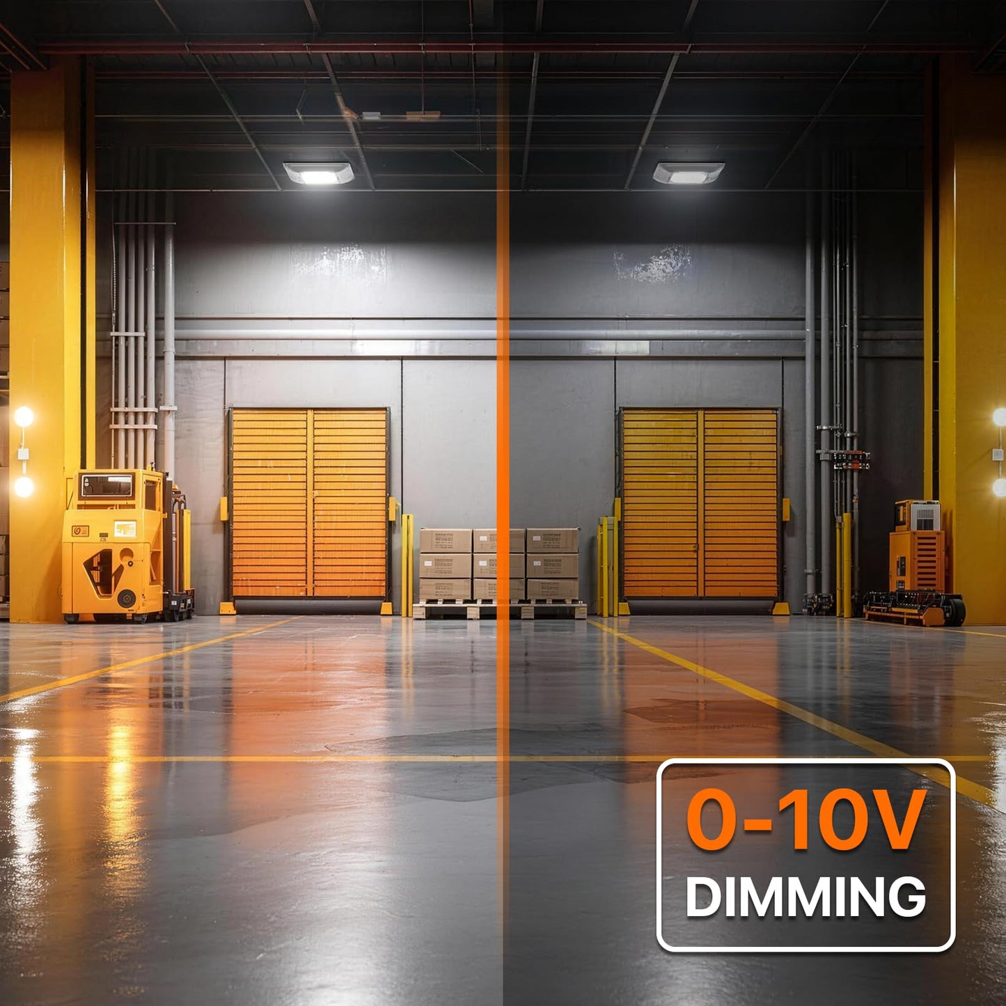 HYPERLITE 22500LM LED Gas Station Lights: 150W 5700K Commercial Canopy Light Eqv. to 600W HID/HPS - Recessed or Surface Mount for Warehouse Loading Dock Barn Stadium 0-10V Dimmable IP65 1 Pack