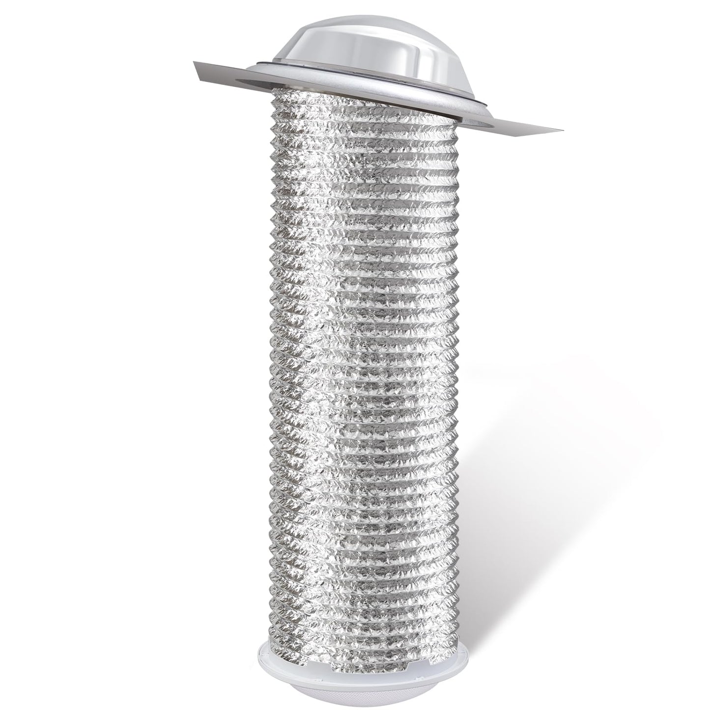 Joyfolk 16 Inch Solar Tube Skylight, Tubular Daylight Roof Light with Acrylic Dome & Low-Profile Flashing, Flexible Reflective Tube for Bedroom, Hallway, Living Room & Interior Lighting