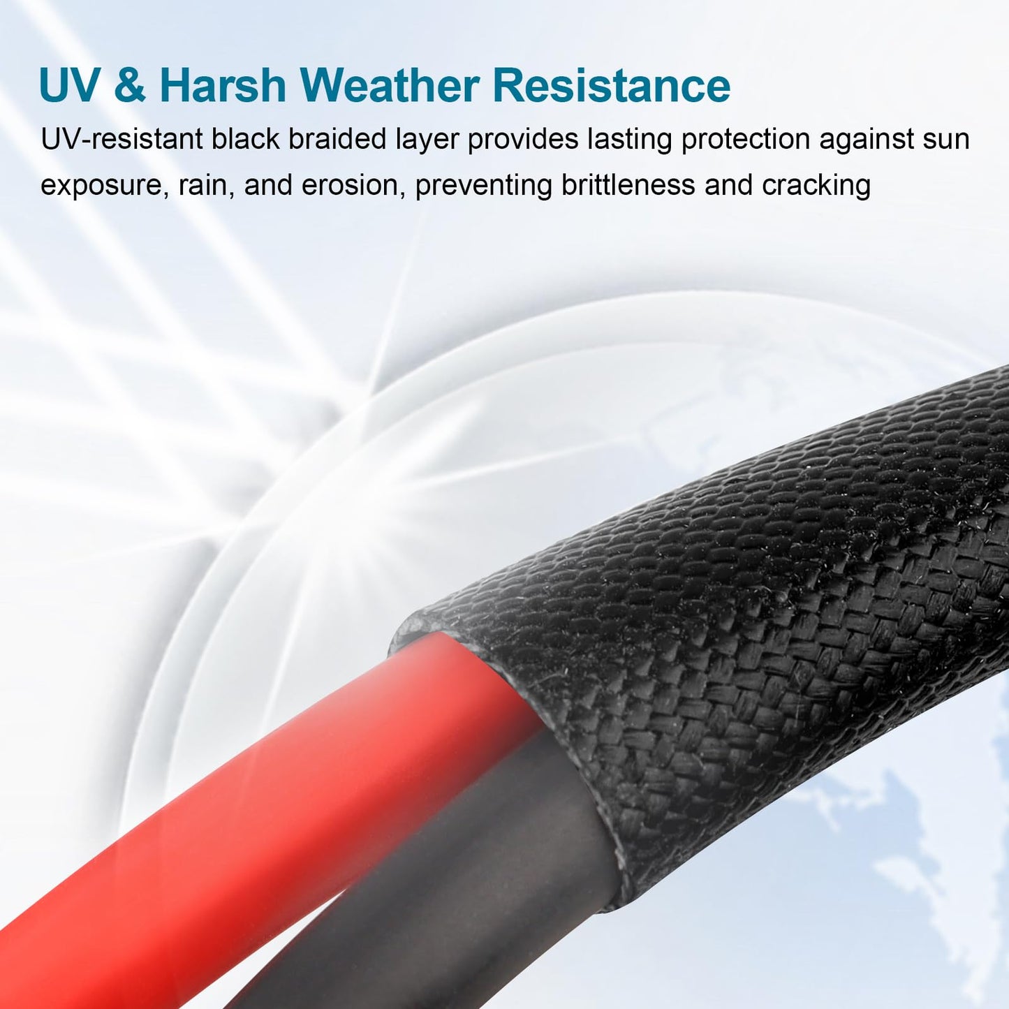 8AWG Solar Cable - 100FT Solar Panel Extension Cord 8 Gauge PV Wire with Flame Retardant Protective Sleeving Female & Male Waterproof Connector for RV, Photovoltaic Systems, Solar Panels (100 Feet)