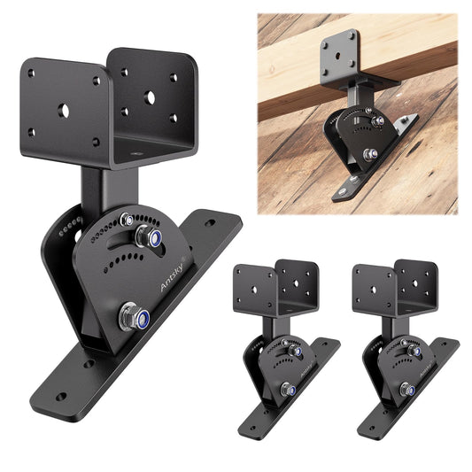 Roof Riser 4x4 (Actual Size:3.5"×3.5") Adjustable & Anchored Angle Saddle Patio Pergola Stainless Steel Roof Riser Patio Kit (3 Pack)(Patent Pending)