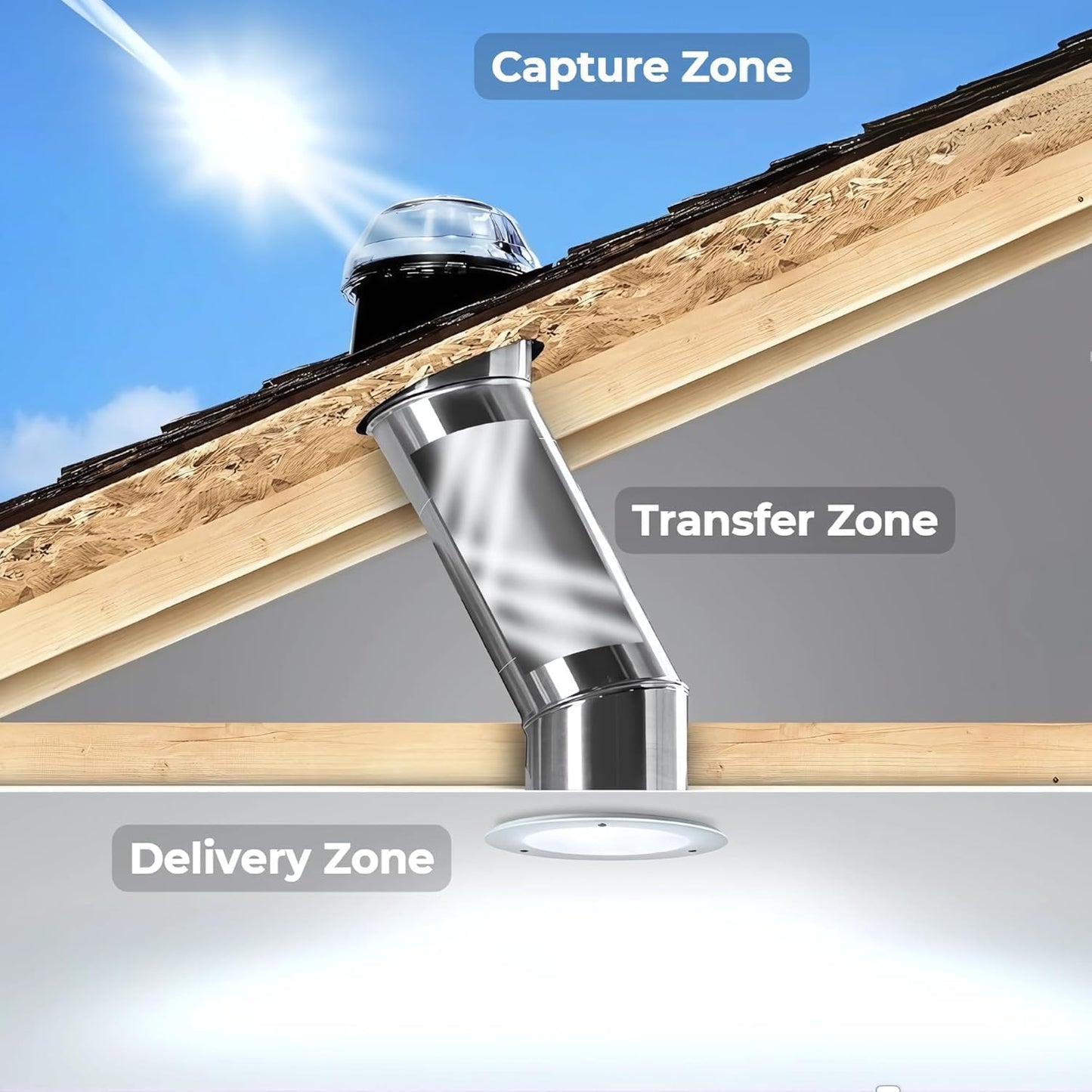 Solatube® 290 DS 14-inch Tubular Skylight Extension Kit – 40-inch Reach for High Ceilings & Deep Attics – High-Capacity Daylighting for Kitchens & Living Rooms – Includes 2 x 20" Tubes