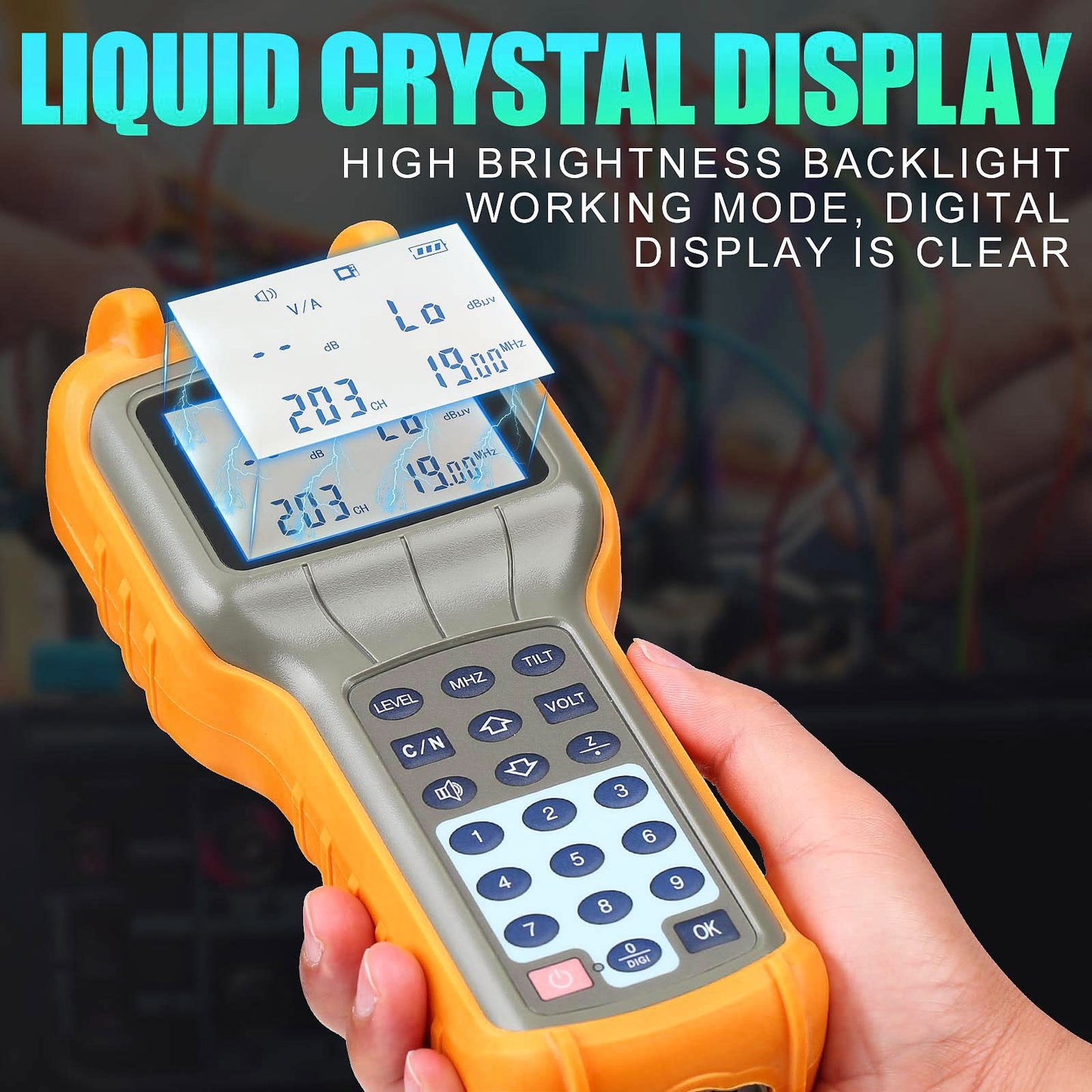 AUGOCOM® CATV Cable Tester, Coax Cable Tracer Coaxial Wire Continuity Checker, TV Handle Signal Level Meter DB Tester 47-870 MHz