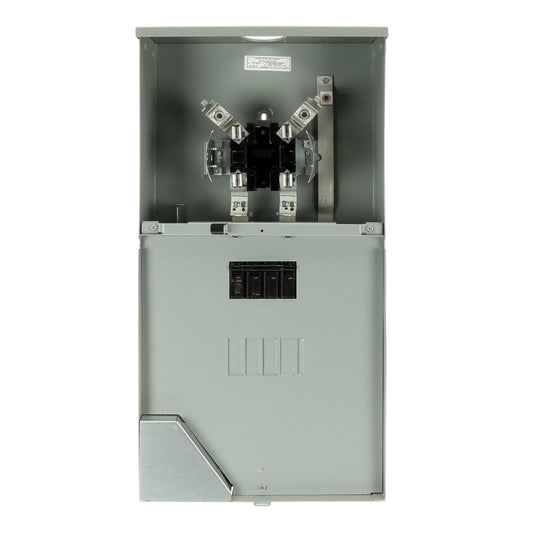 MIDWEST R281CB1 • Metered Service Entrance • Weatherproof 200A OH/UG Meter Socket Main • 4 Circuit space • NEMA 3R Rated • Surface Mount • Ringless • NEC Compliant
