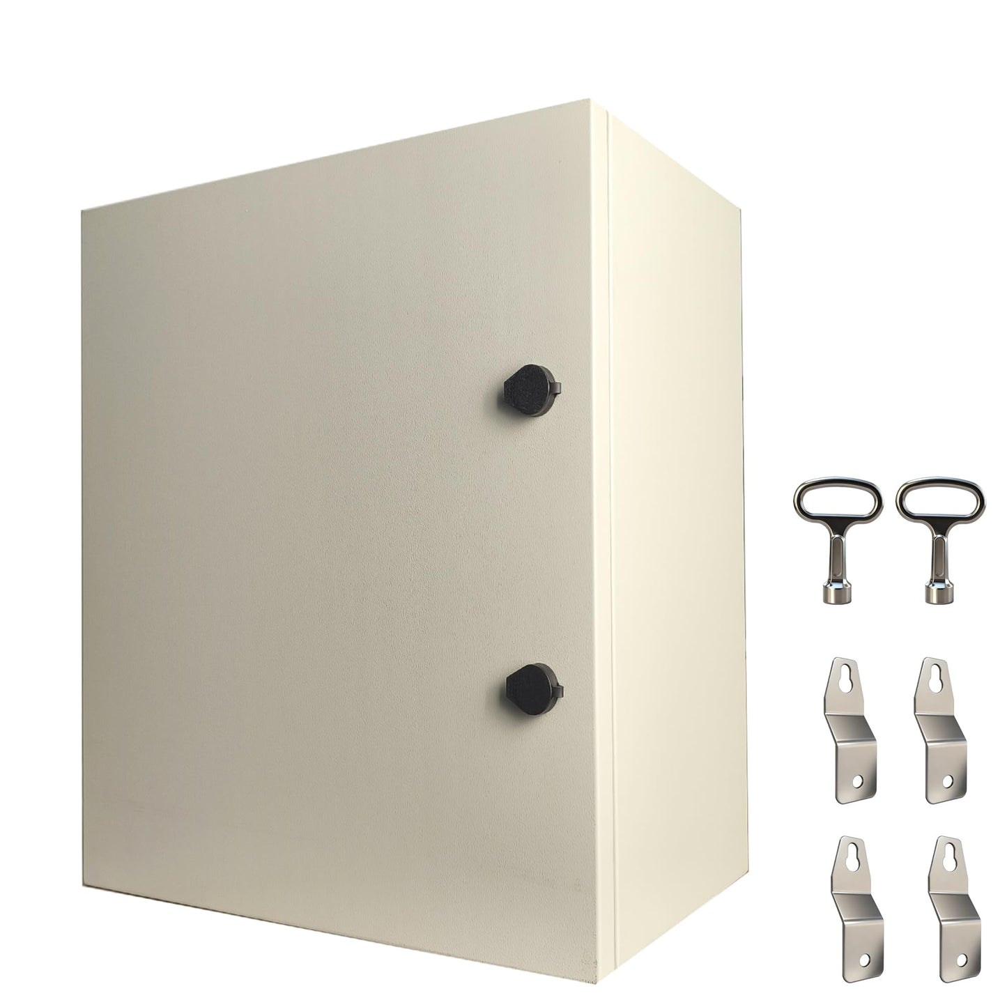 24x16x8 Electrical Enclosure Box NEMA 4 Outdoor Enclosure, IP66 Waterproof & Dustproof Cold-Rolled Carbon Steel Hinged Junction Box for Outdoor Indoor Use