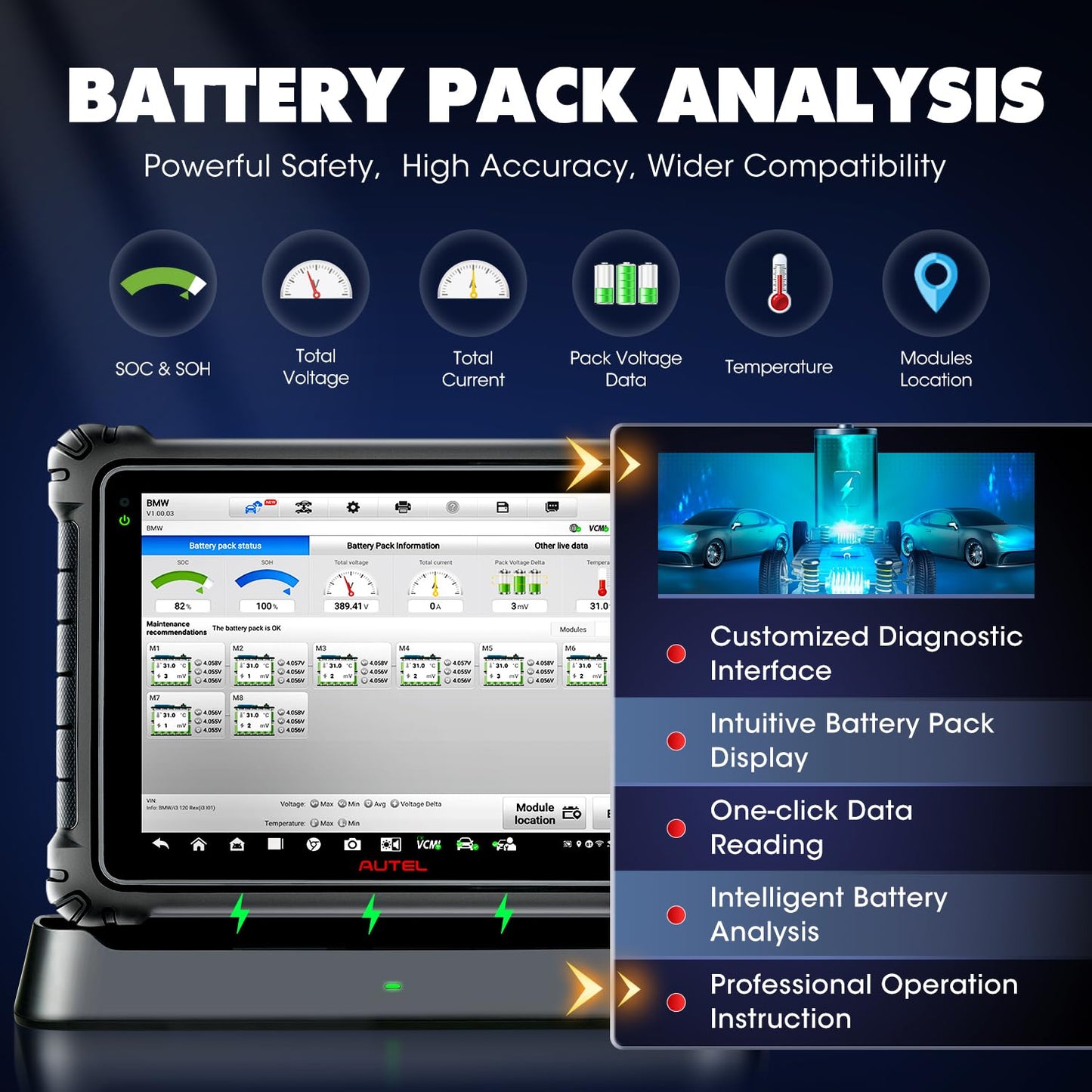 Autel MaxiSYS Ultra EV Intelligent Scanner, 2026 EV Ver of Ultra S2, High-Voltage System & Battery Pack Analyze, $1000 EVDiag KIT, 5IN1 VCMI, 2.0 Topology, 3K+ Bidirectional, 40+ Reset, Motor Truspeed