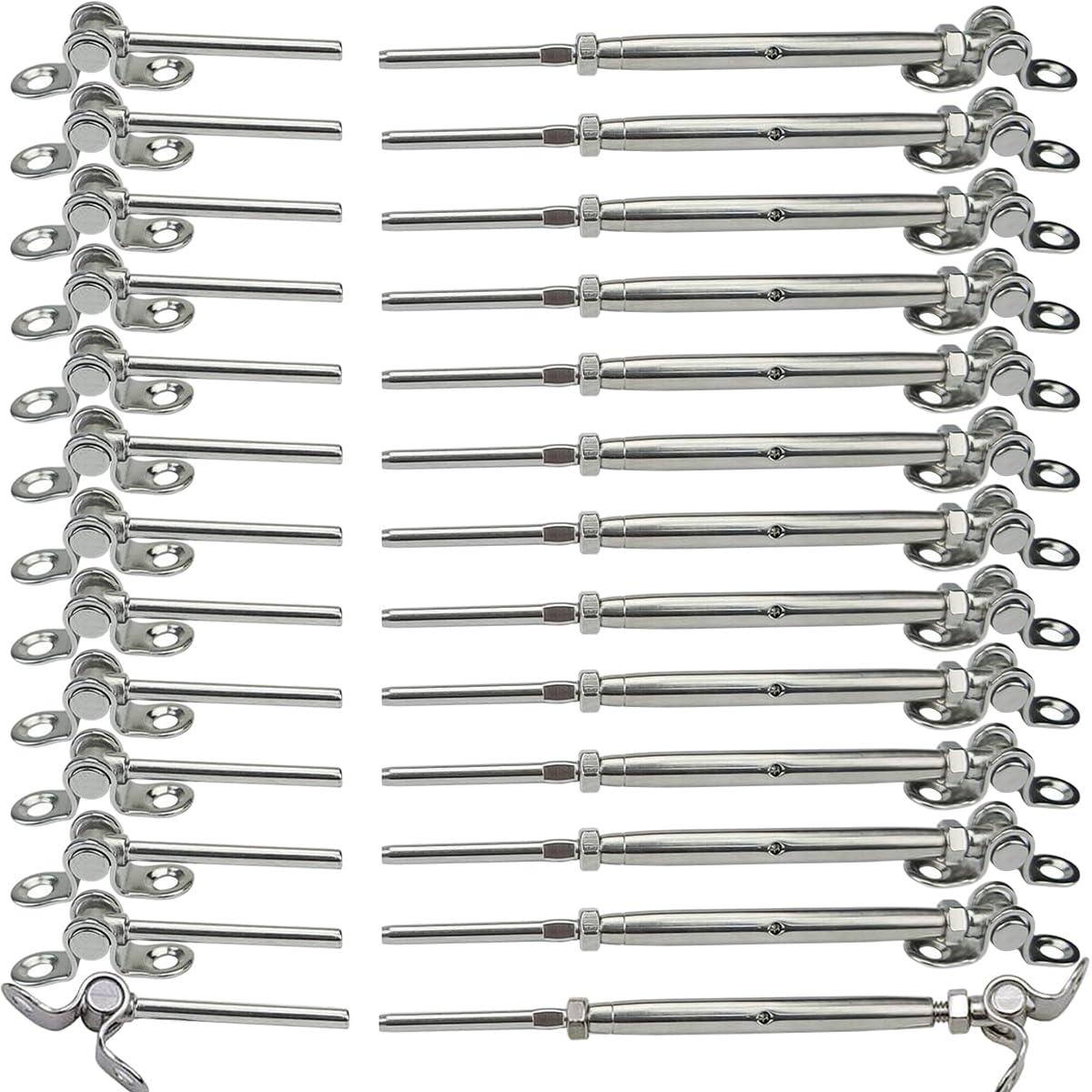Sowtowe Cable Railing Hardware, 30 Pairs T316 Marine Grade Stainless Steel Cable Railing Kit for 1/8 Inch Cable Railing System, Adjustable Angle