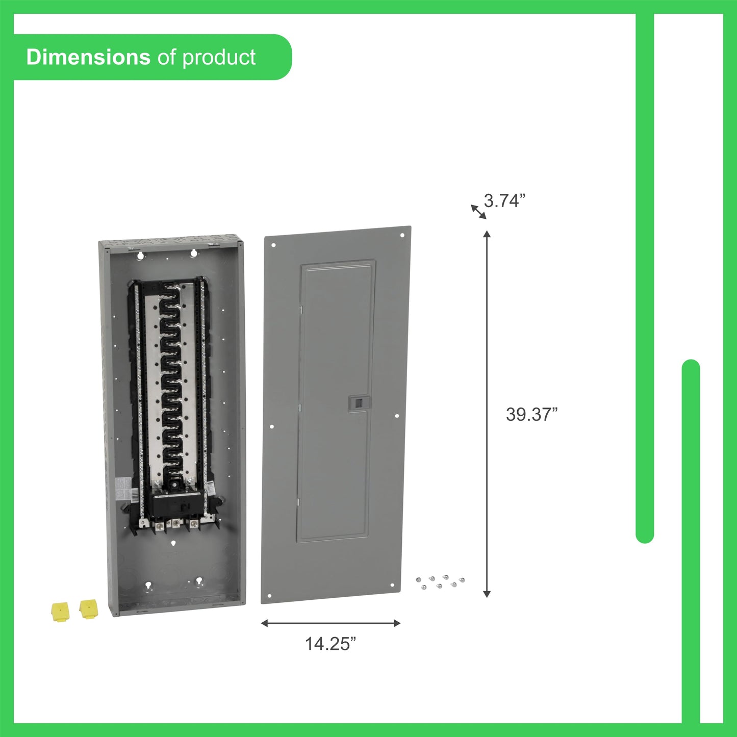 Square D - HOM4284M200PC Homeline 200-Amp 42-Space 84-Circuit Indoor Convertible Main Breaker Load Center with Cover, Plug-on Neutral Ready