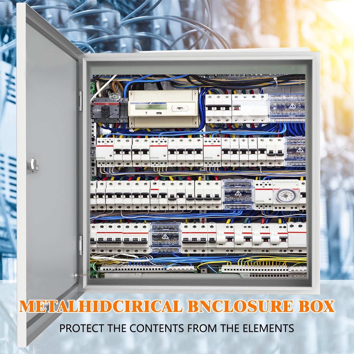 Kinchoix Outdoor Electrical Box 24 x 24 x 8'' Nema 4X Enclosure Waterproof Junction Box Electrical Enclosure Lockable Weatherproof Enclosure Box