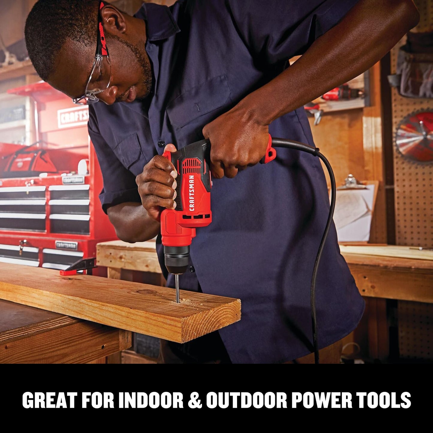 CRAFTSMAN 100 Ft. Heavy-Duty Industrial Extension Cord, 10/3 SJTW Indoor/Outdoor Waterproof Power Cable with Lighted 3-Prong Plug, Storage Strap & Flexible Jacket, 15A/1875W/125V