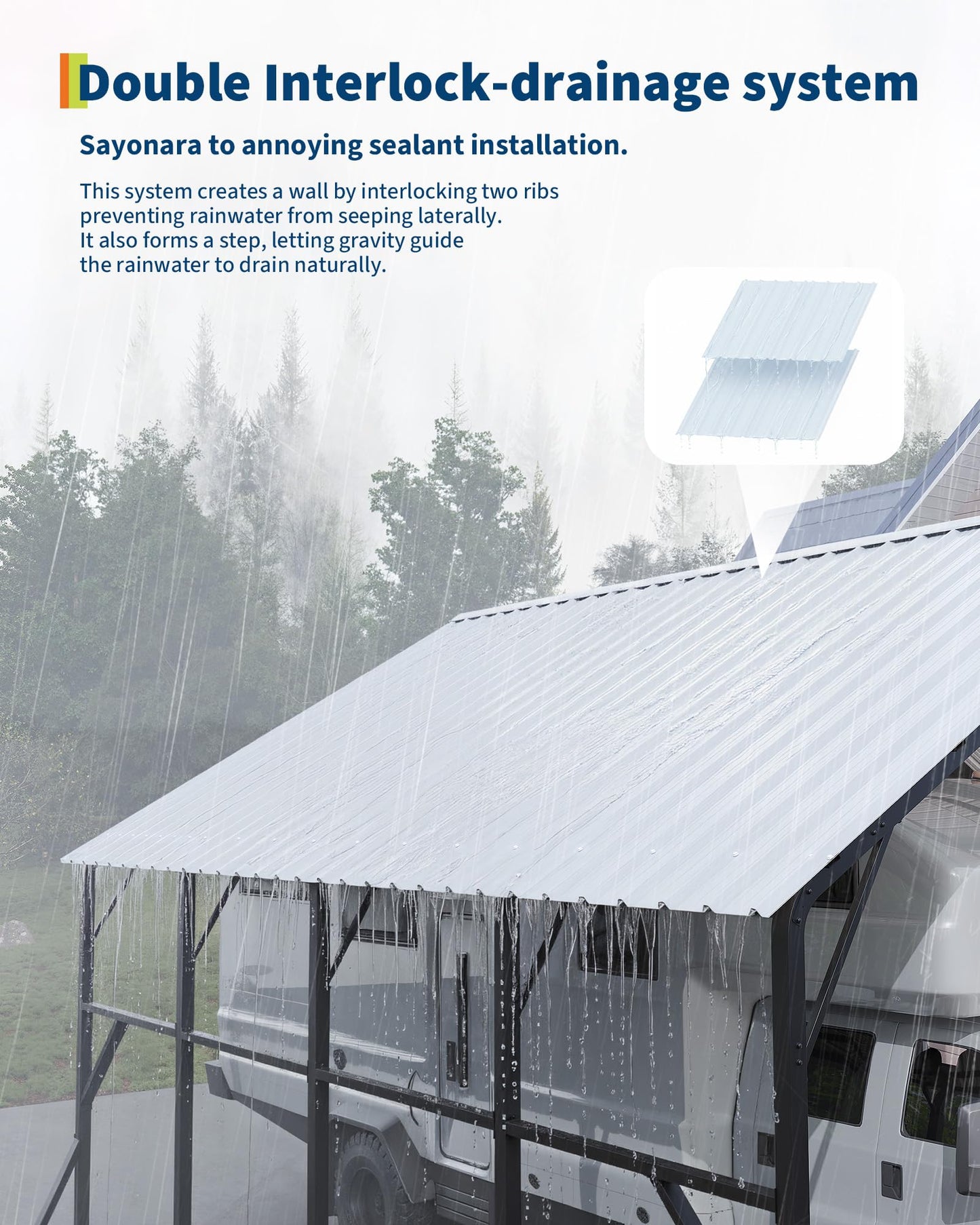 GarveeLife 20x20 ft Vertical Roof Metal Car Port, with 120° Steep-Pitch Roof for Snow Shedding, 173" High-Clearance RV & Tractor Shelter, Heavy-Duty 2 Cars Car Port with Reinforced Frame