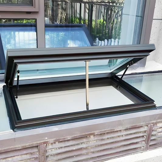 Skylights & Roof Windows, Custom 19.7-47.2in Roof Skylight Window with Gas Strut Lift, Tempered Glass Roof Hatch, Remote Control & Rain Sensor, Energy Efficient, Sunroom & Basement