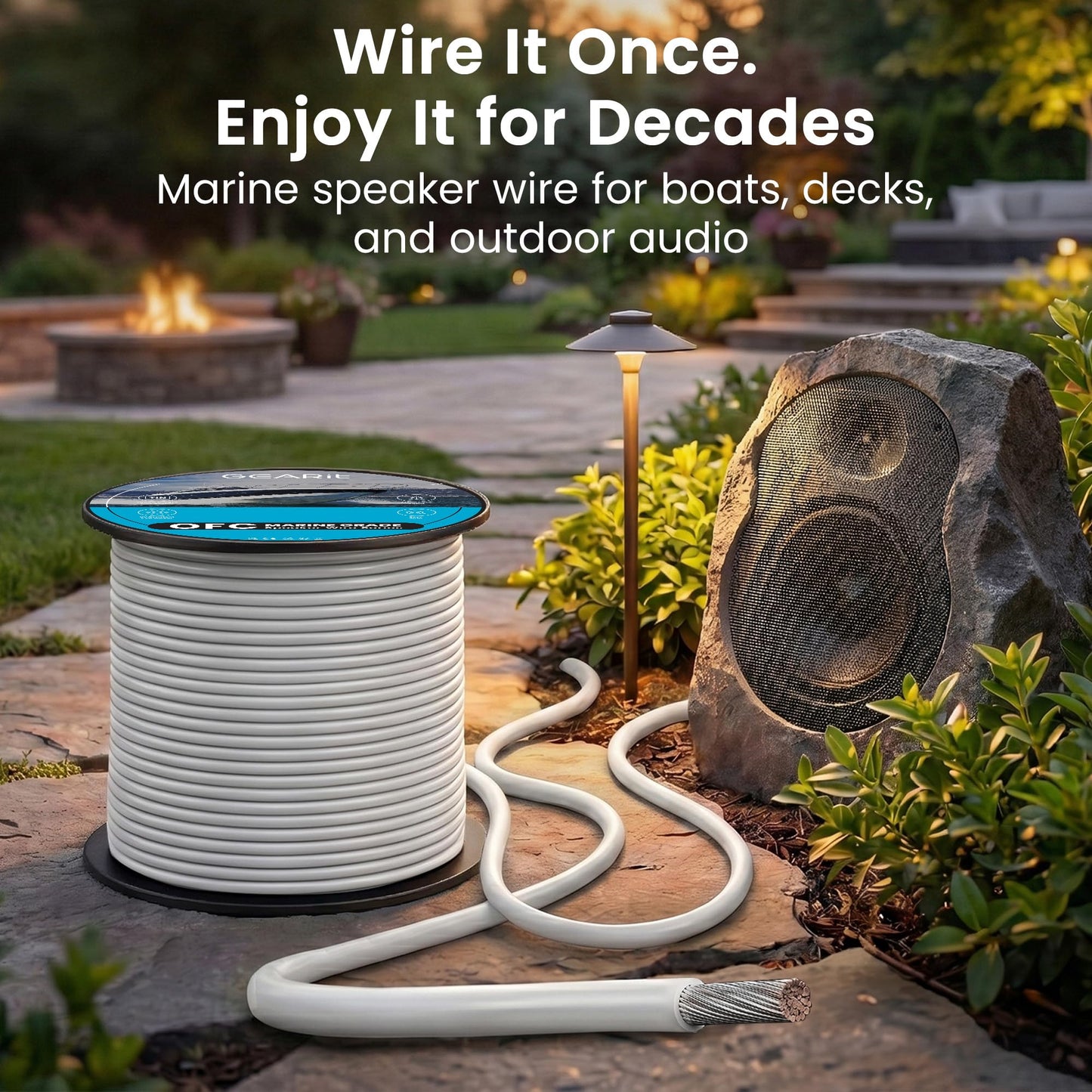 GEARit 8 Gauge Electrical Wire Cable, 8 AWG 200 Ft Landscape Wire, Marine Grade Tinned Copper Wires for Automotive, Outdoor, Speaker, Lamp, Trailer, Car