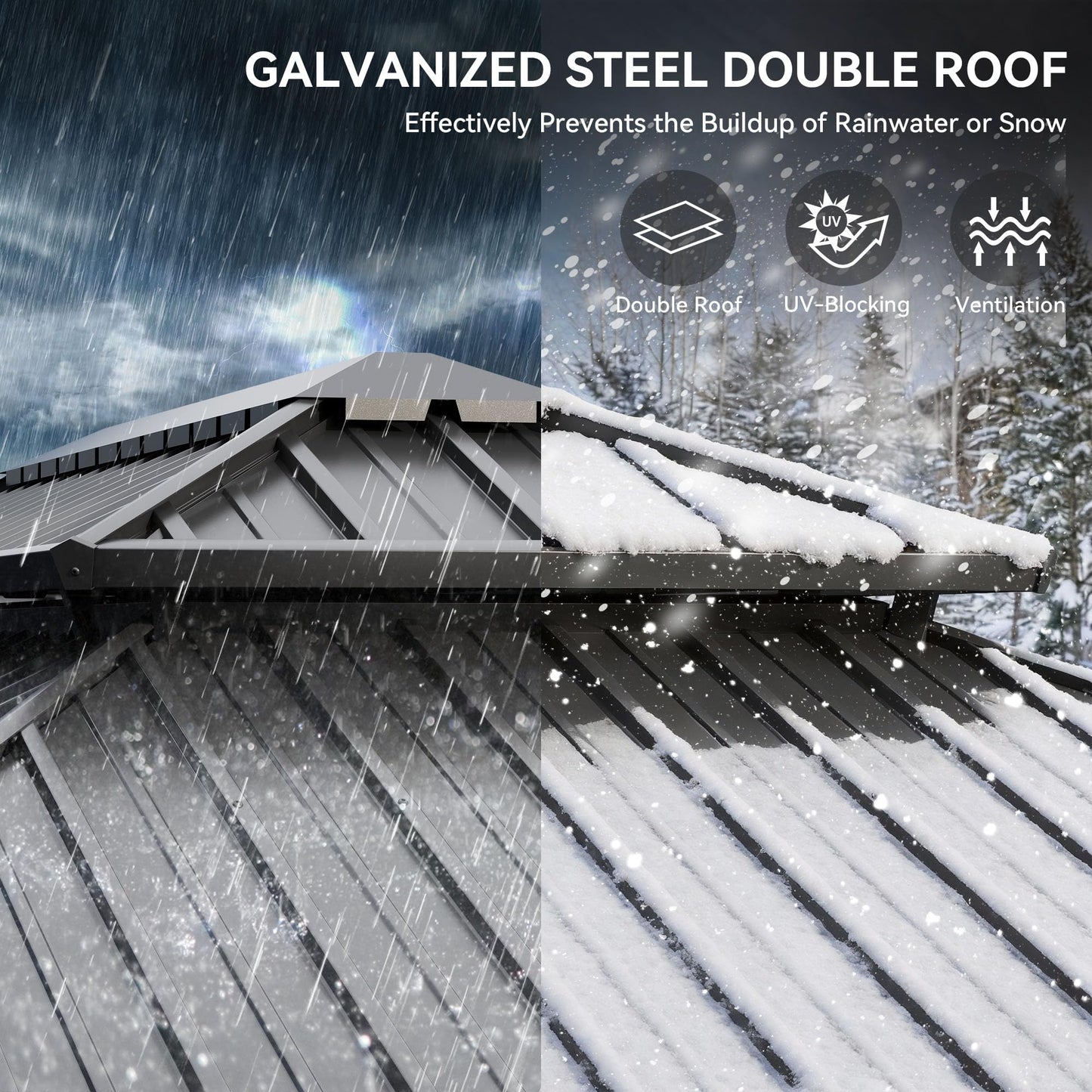 YITAHOME 12x20ft Gazebo Hardtop Canopy Heavy Duty Double Roof Outdoor w/Nettings and Curtains, Upgraded Aluminum Column Galvanized Steel Vertical Stripes Roof for Patio, Backyard, Deck, Lawns, Brown