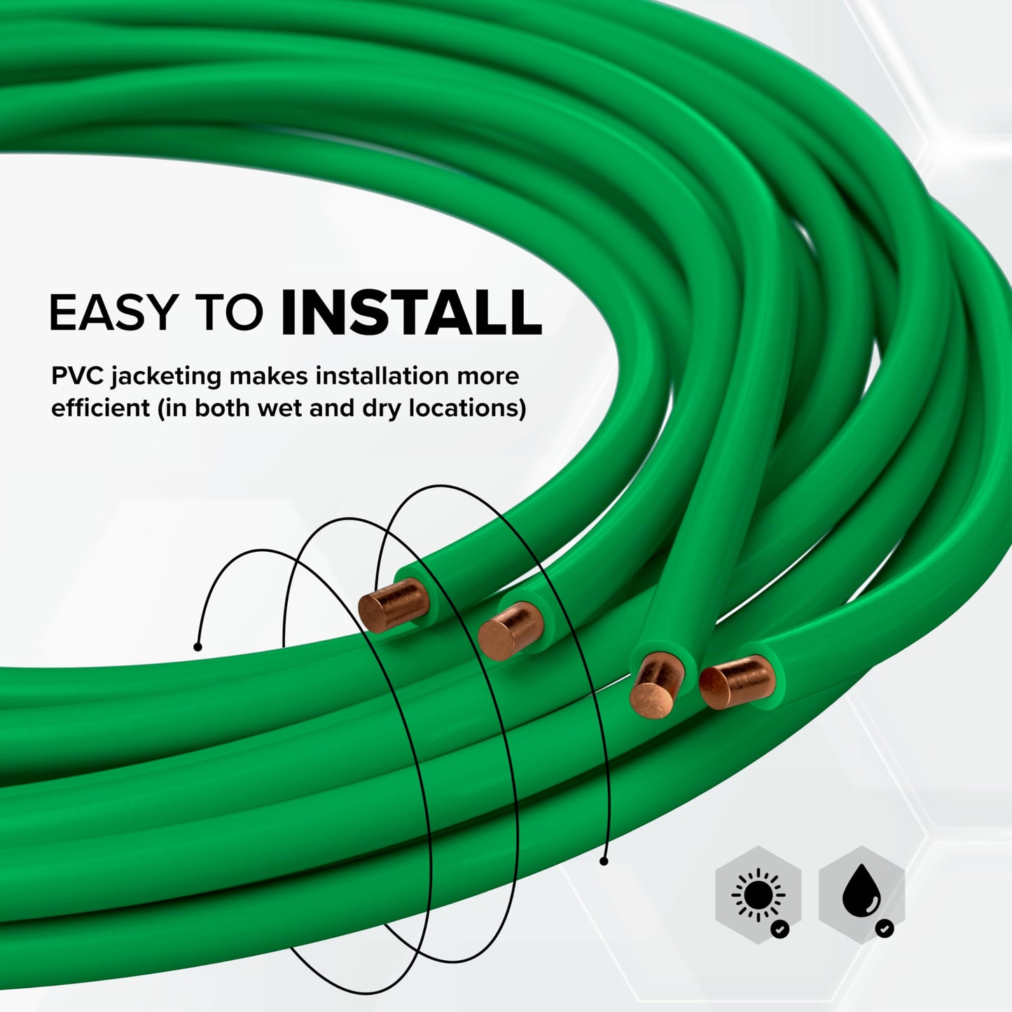 THE CIMPLE CO 10 AWG Insulated Solid Copper THHN/THWN Wire 200 FT - 10 Gauge Ground Wire for Electrical Grounding in Residential, Commercial, Industrial Buildings - 200 Feet (60 Meters), Green