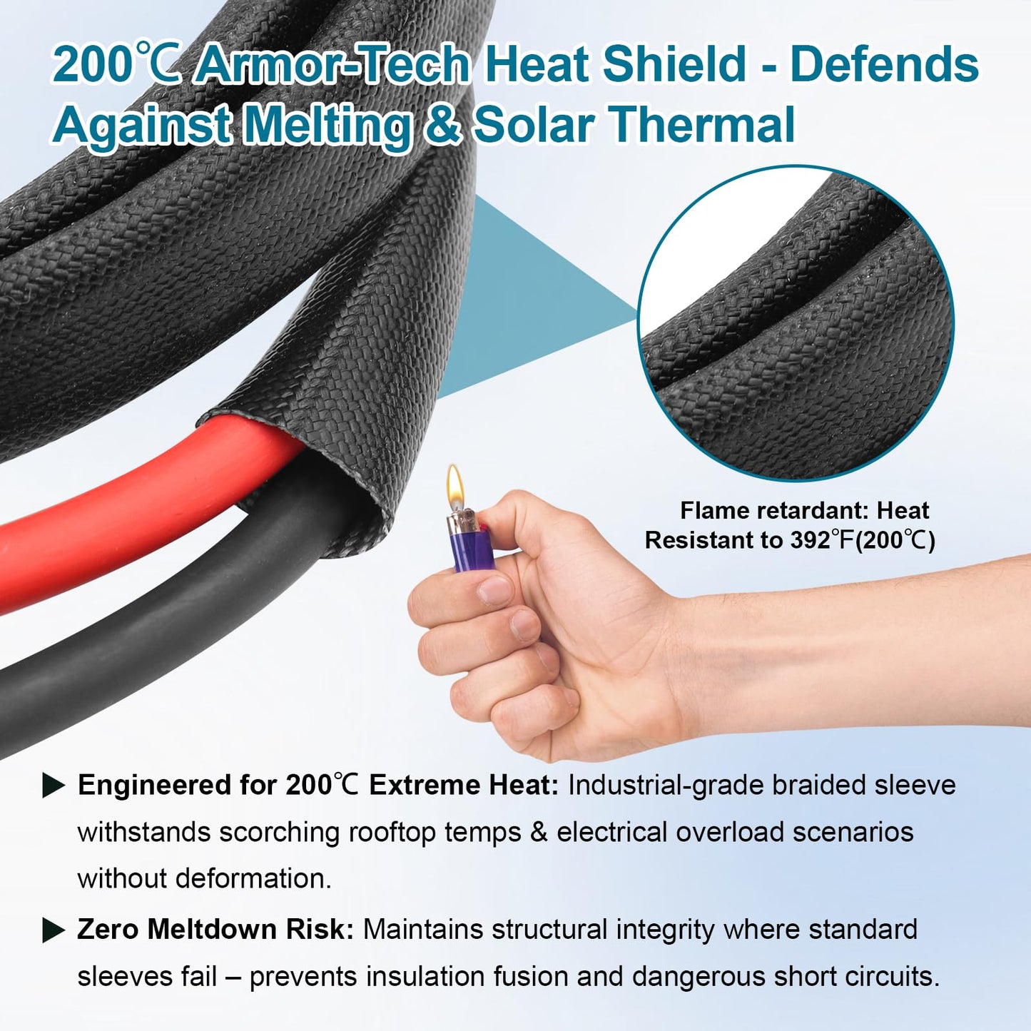 8AWG Solar Cable - 100FT Solar Panel Extension Cord 8 Gauge PV Wire with Flame Retardant Protective Sleeving Female & Male Waterproof Connector for RV, Photovoltaic Systems, Solar Panels (100 Feet)